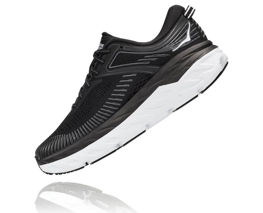 Tenis Hoka One One Feminino Pretas/Branco - Bondi 7 - 034-FPJCGZ